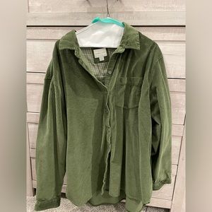 AMERICAN EAGLE corduroy button up- thick- XL